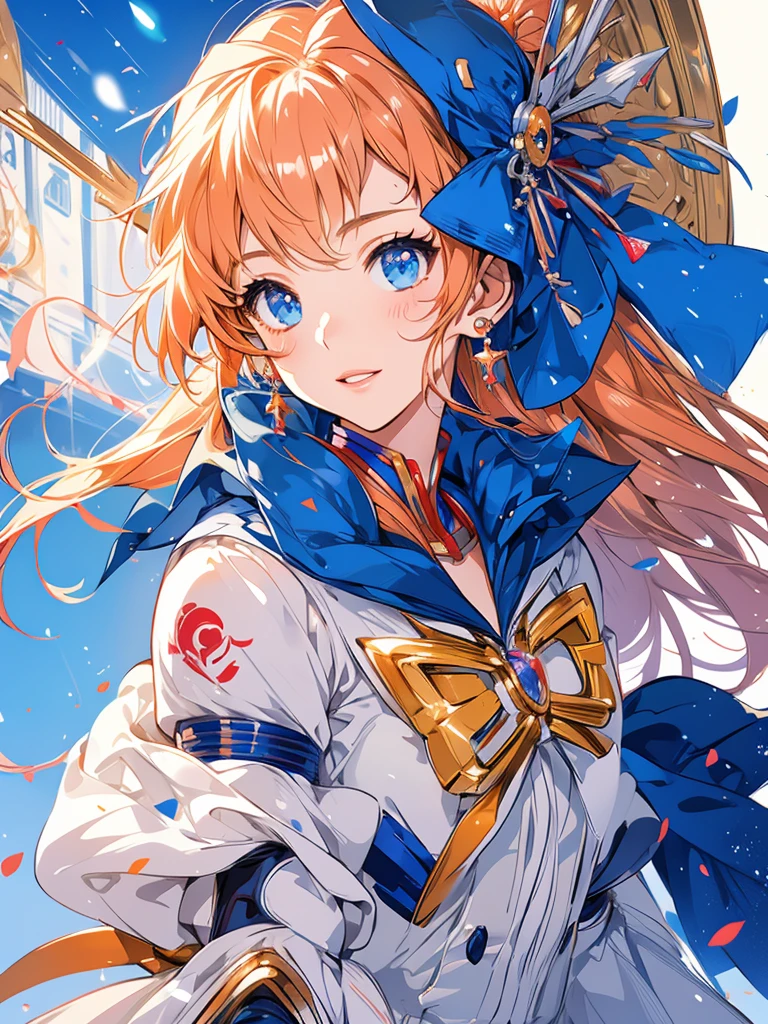 masterpiece, best quality, 1girl gundam, ultra detailed, ultra highres, well-definded facial features, anatomically correct, cute robot, sailormoon, street,