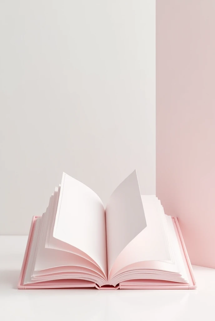 A Holy Bible, open standing, with blank pages, pink cover, com fundo branco