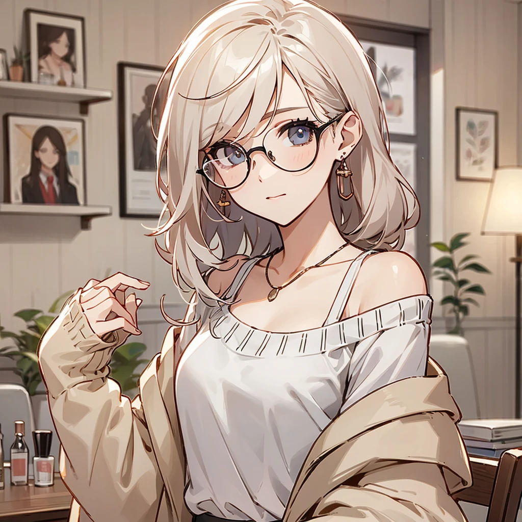 Make a full image of the person in the image, she is wearing a skirt