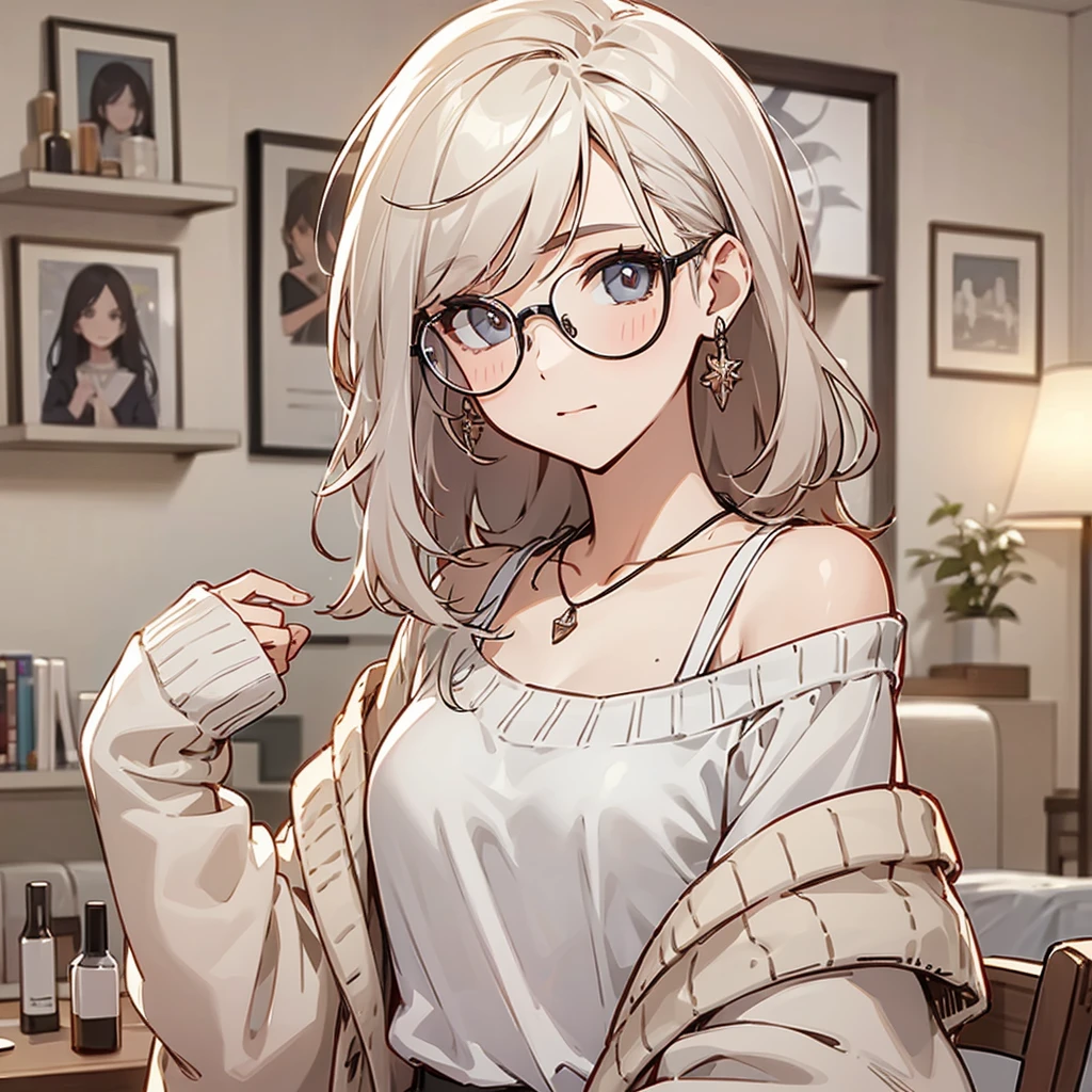 Make a full image of the person in the image, she is wearing a skirt
