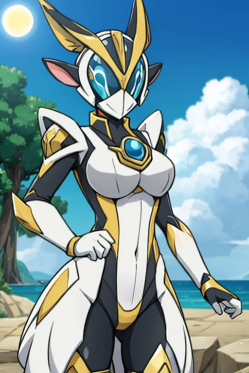 Furry female gazelle alola pokemon sun and moon kamen rider warframe style