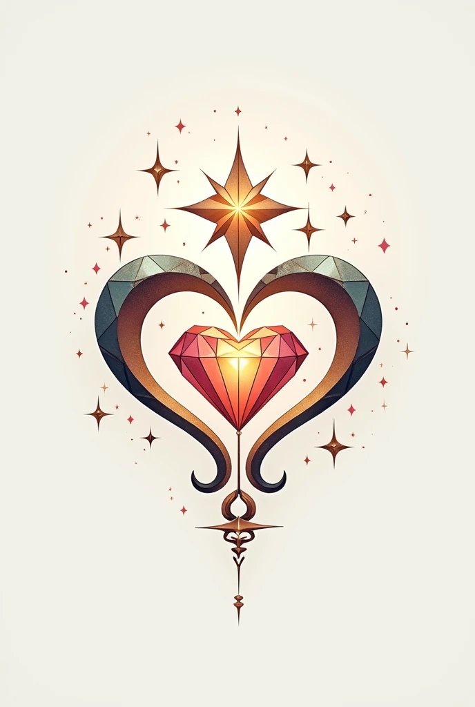 Create a jewelry logo based on stars,diamonds,hearts and stars