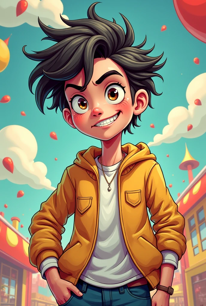 One clashes with an ironic look and a sarcastic smile, Cartoon