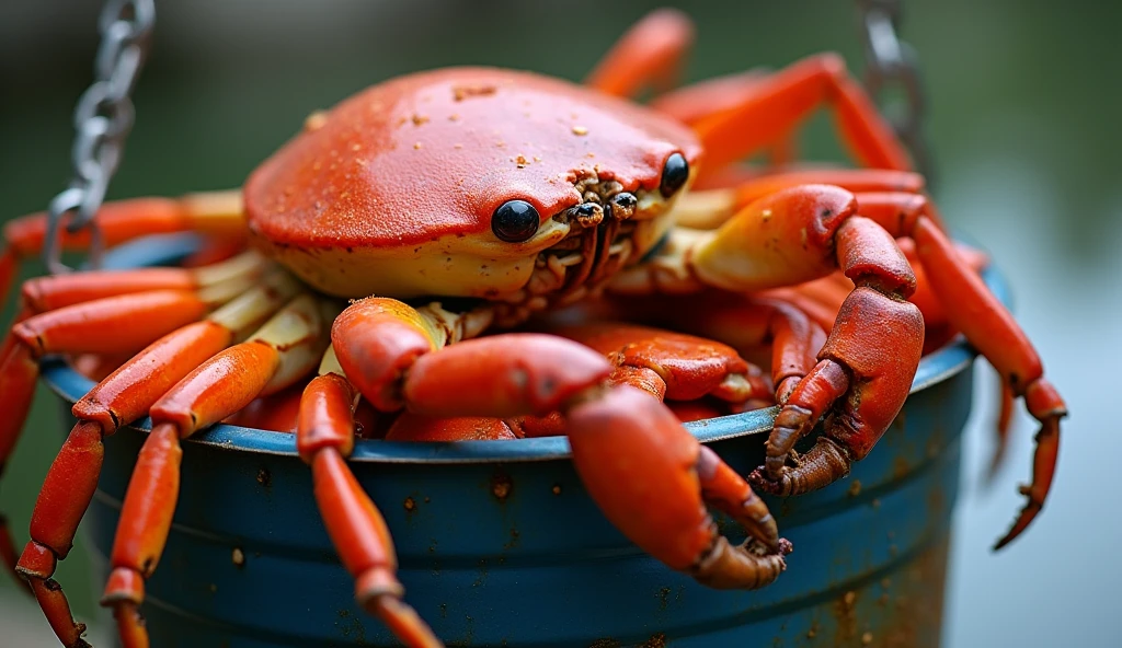 a bucket full of crabs that pull each other back in the bucket