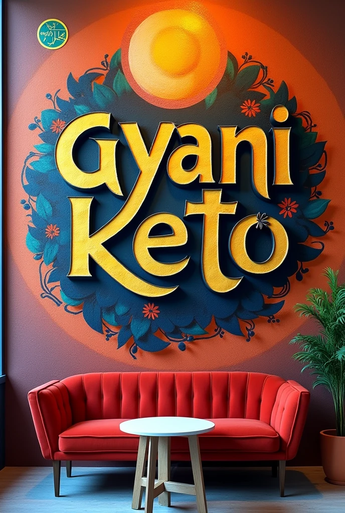 Write Text Gyani Keto in wall, must look attractive 