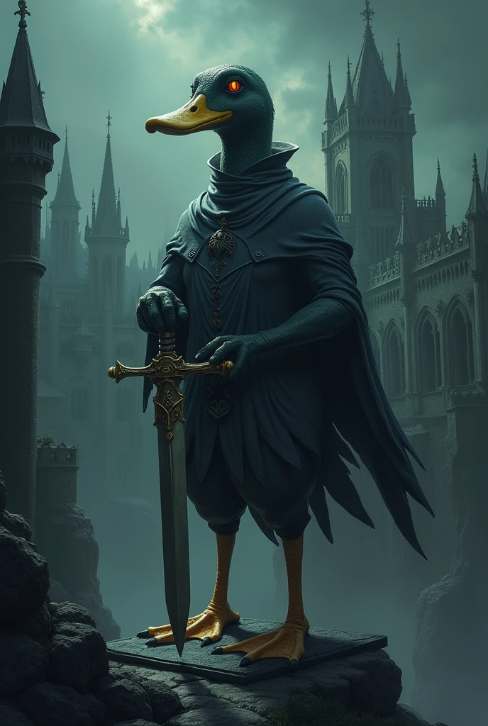 Dark Palace, Duck Statue Holding Sword