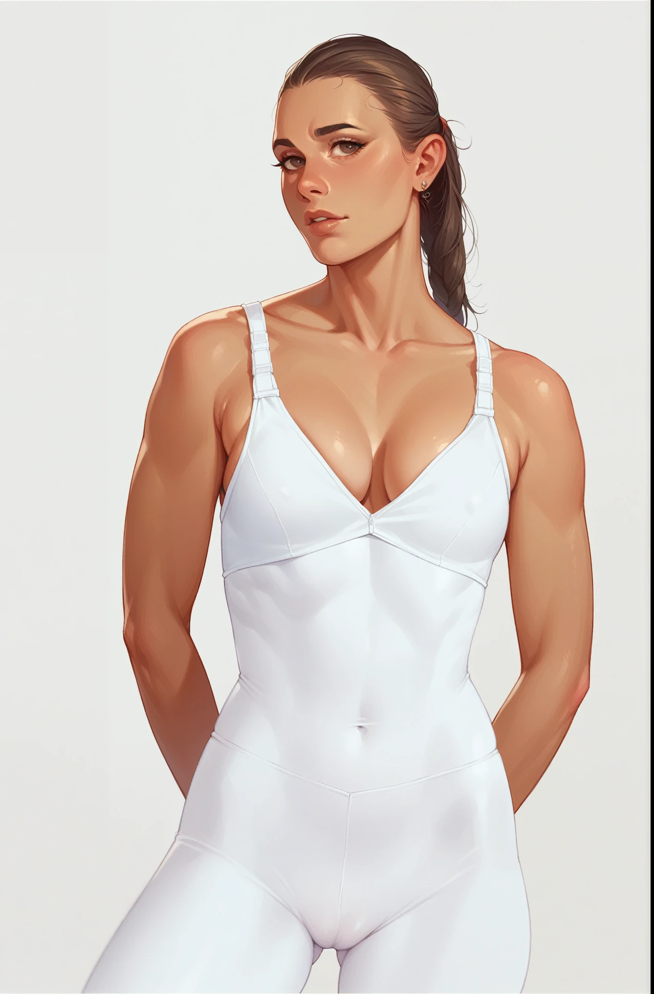 A sexy woman with tight spandex outfit