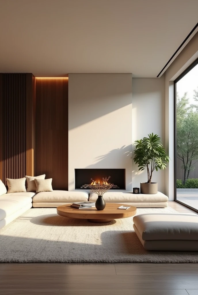 Interior desing , contemporary living room , ultra realisitic , 4K , High-resolution rendering