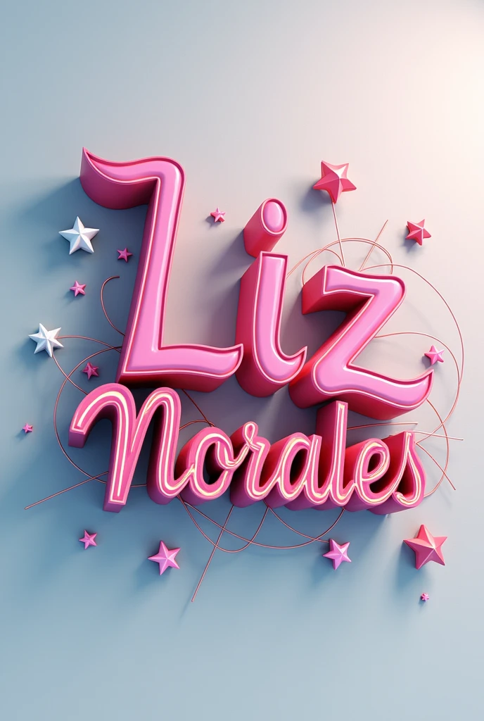Logo, art 3d with the name “Liz Morales” Make Up