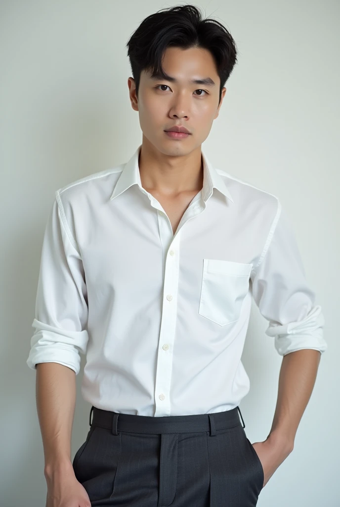 Handsome Korean guy wearing shirt pant