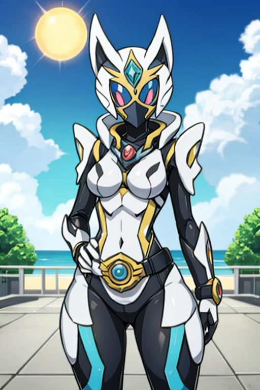 Furry female negar Dalmatian alola pokemon sun and moon kamen rider warframe style