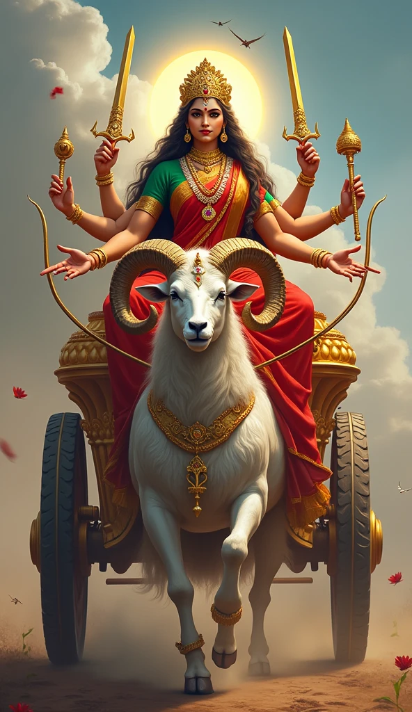 શ્રી ગેલ માતાજી ને ચાર હાથ હોય છે એક હાથે આશીર્વાદ આપતા હોય છે અને બીજા હાથે માં તલવાર,ત્રીશુલય,ચક્ર, હોય છે અને શ્રી ગેલ માતાજી એ લાલ રંગ ની સાડી પહેરી હોય છે અને તેનું બ્લાઉઝ લીલા રંગનું હોય છે શ્રી ગેલ માતાજી નાં ગળામાં ફુલો નો હાર હોય છે અને માથે સોનાનો મુગટ હોય છે અને એક સફેદ રંગ નો મોટા સિંગડા વાળો ઘેટાં નું સોના ચાંદી નું રથ પર સવારી કરી રહ્યા હોય છે