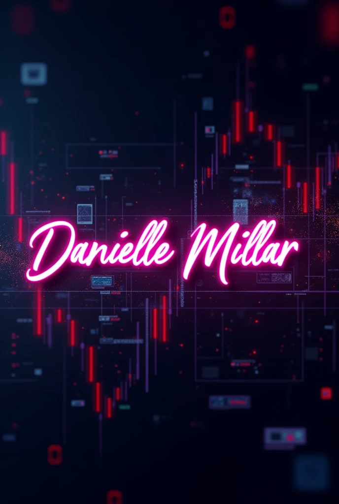 "Danielle Millar" logo fluorescent with stock market