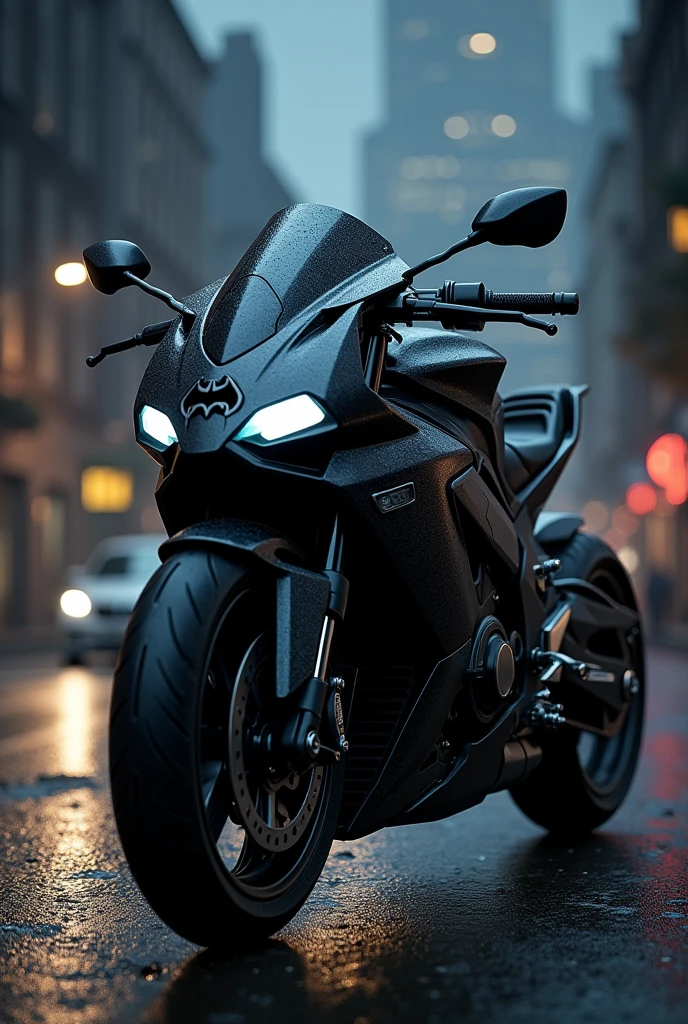 Splendor bike modified into Batman theme in night mode