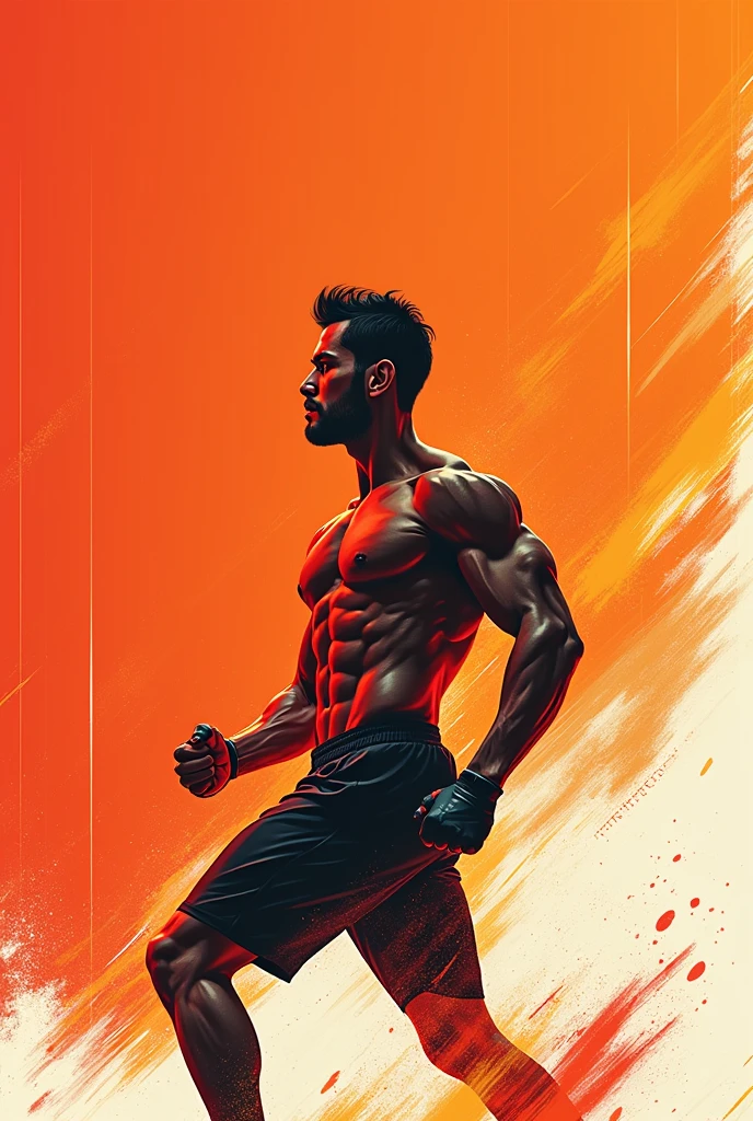 Art in orange-red tones for fitness trainer&#39;s Instagram 