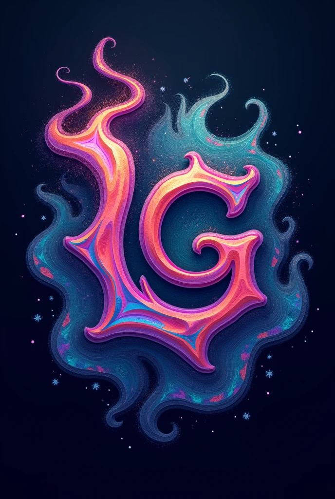 Create a professional logo for a photographer using the name Lucid Gallery, focusing on the initials with psychedelic details using an image of a camera.