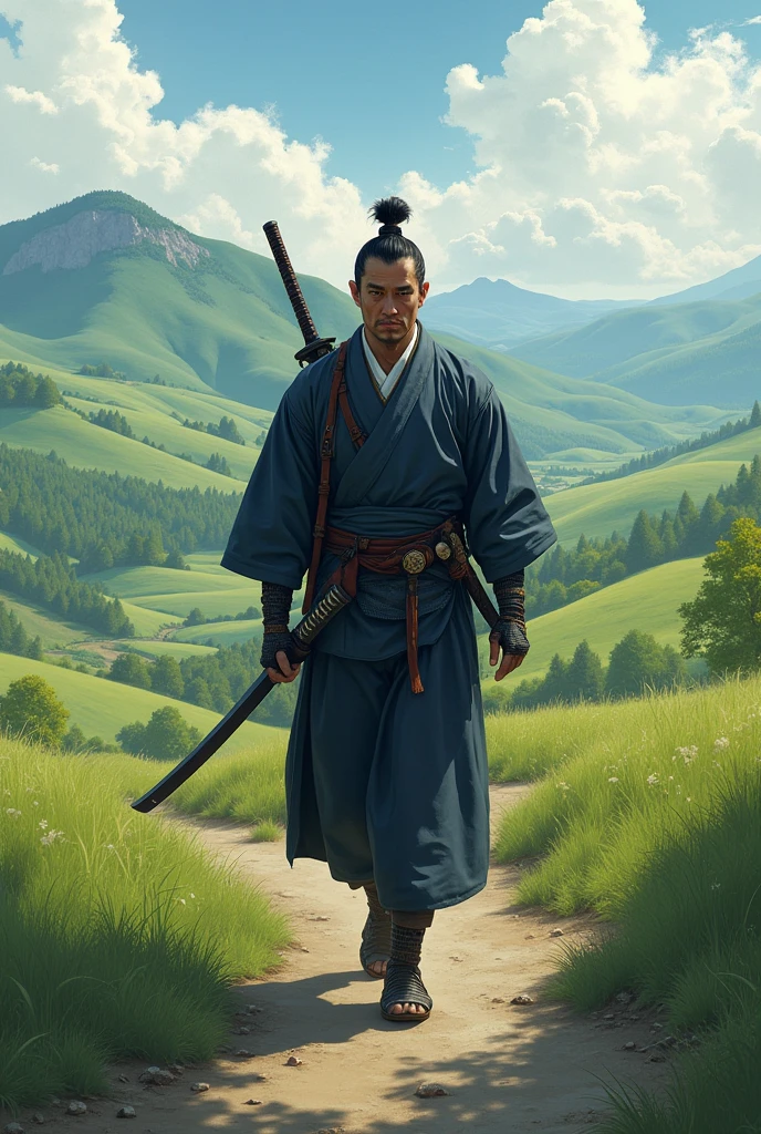 a skilled samurai named Hiroshi roamed the countryside