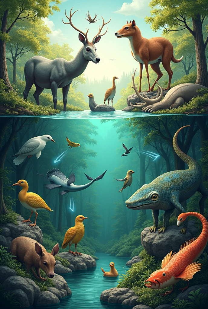 Image that explains how the biotic factor consumers inhabit and help the ecosystem