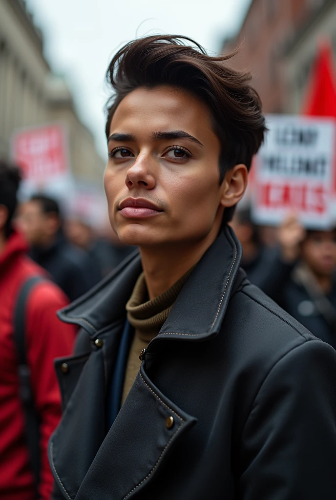 A photo for a TikTok profile, inspiring and convincing, political scope.
