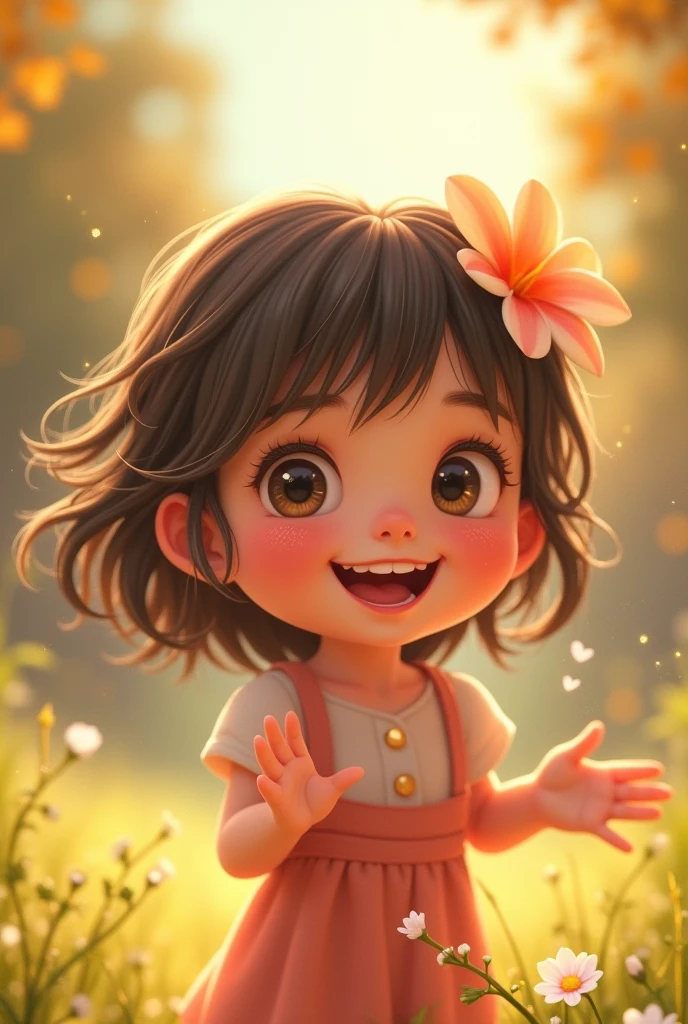 A small happy girl child 