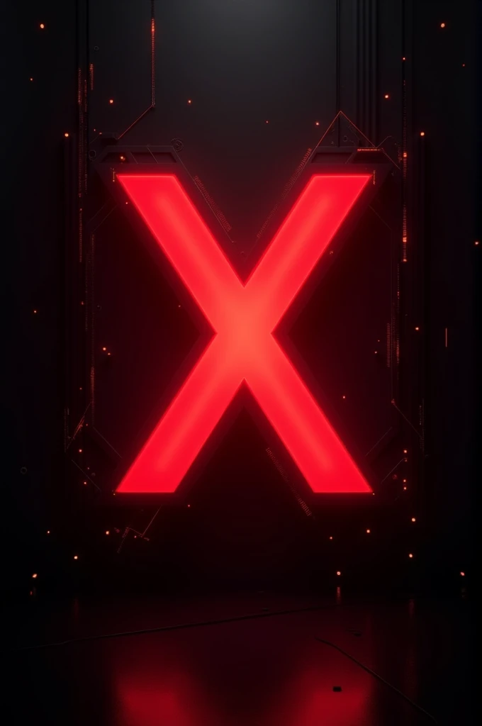 Background of a flyer ,of a red led x with black screens ,with red light and black background