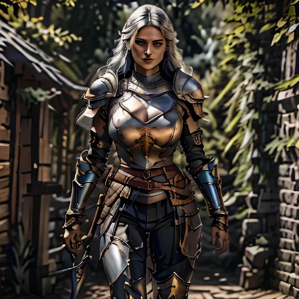 8K,asgard female warrior with very big breasts,Super beautiful(like the real thing),black very large chest armor,realistic skin,luxury black pants,Has a large, long black spear,sexy,muscular slim body,ripped abs,black shoulder armor,black waist armor,black leg armor,desert, rich colors, Backlight, cinematic lighting, film grain, RAW, 50mm lens,nikon　D850,ultra high resolution,Super realistic,goddess,battle scene,action scene,action pose,shine a light on the face, long wavy blue hair, the Witcher, the Witcher armor, yennefer, running in the forest