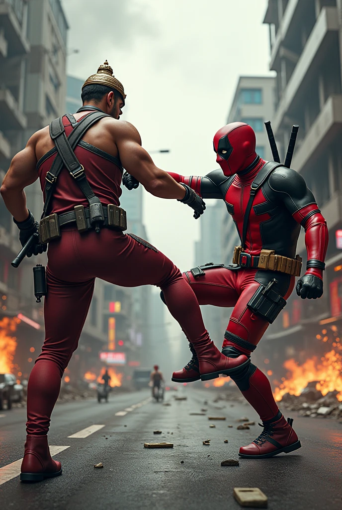 Deadpool kicks "ลูกผู้ชายพันธุ์ดี" (Thai hero) in Bangkok whare is war situation