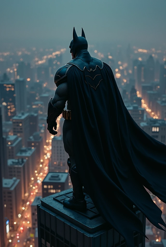 batman on buildindg and see the city