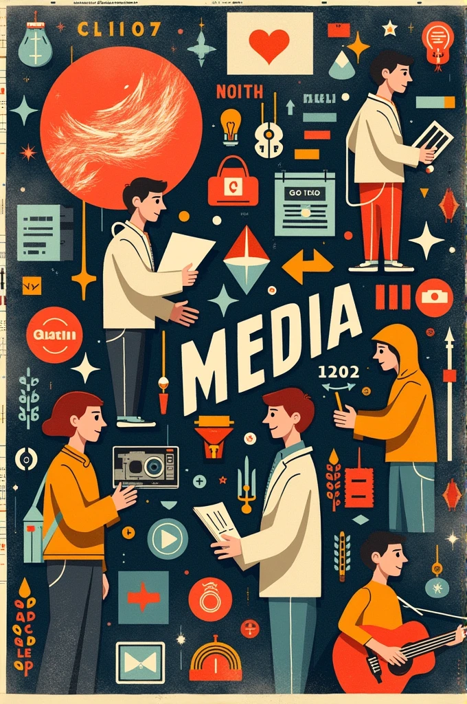 Create a handmade poster all about media