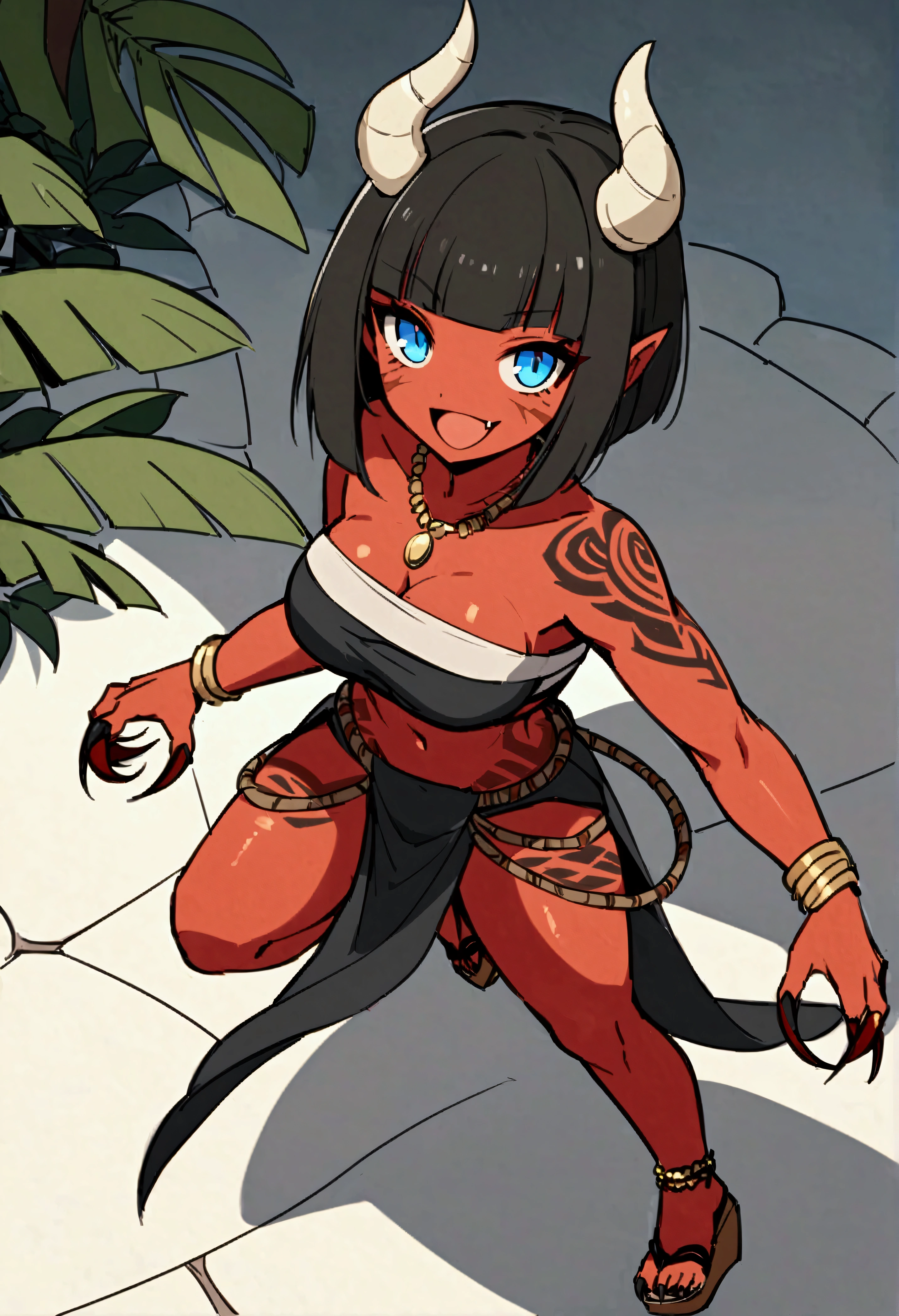 ((volcano)),devil milf,sit in fire,(((tattoo covering whole body:1.4))),(((black skin))),horns on head,Big tail，Detailed details,((A MILF: 1.4)), (Curvy:1.35),Curvy physique,compelety naked，bare leg,(puffy nipple),eductive，Obscene expressions,masturbation,lying