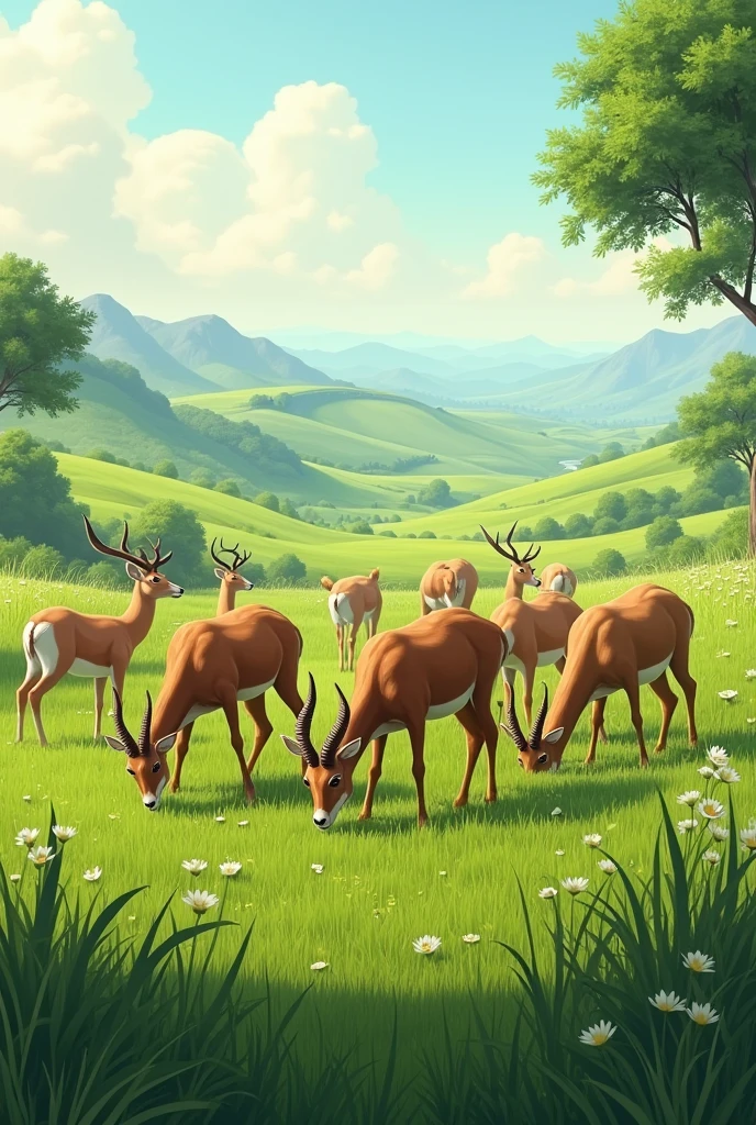 Image showing animals eating grass  