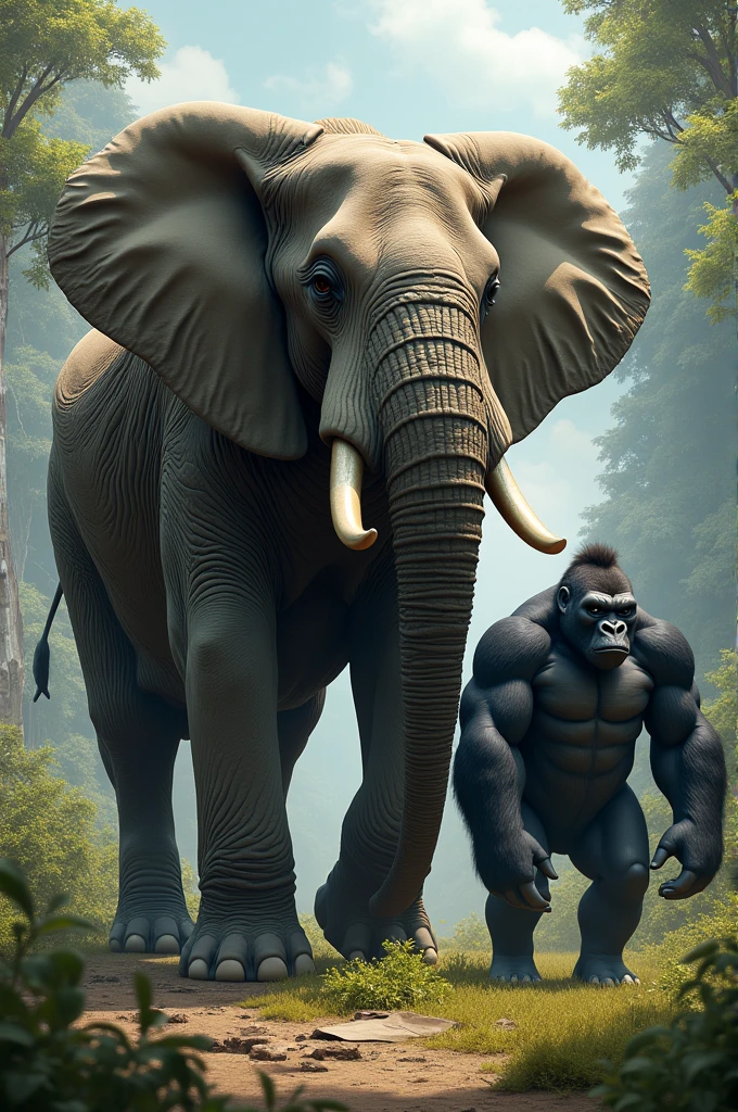 Elephant+gorilla