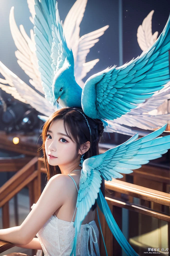 Spreading wings、Looking to the side、Goddess of Song