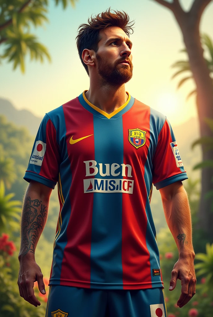 LIONEL MESSI WEARING THE SHIRT OF THE TUNA LUSO FOOTBALL TEAM, from pará