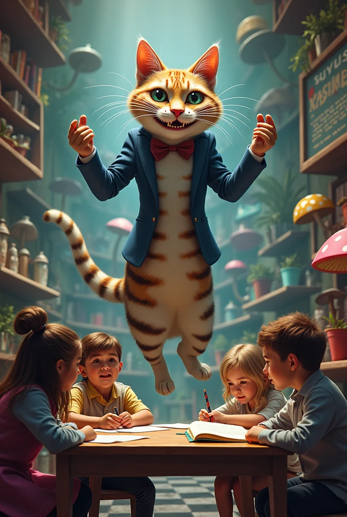 Cheshire Cat from Alice in Wonderland as a teacher