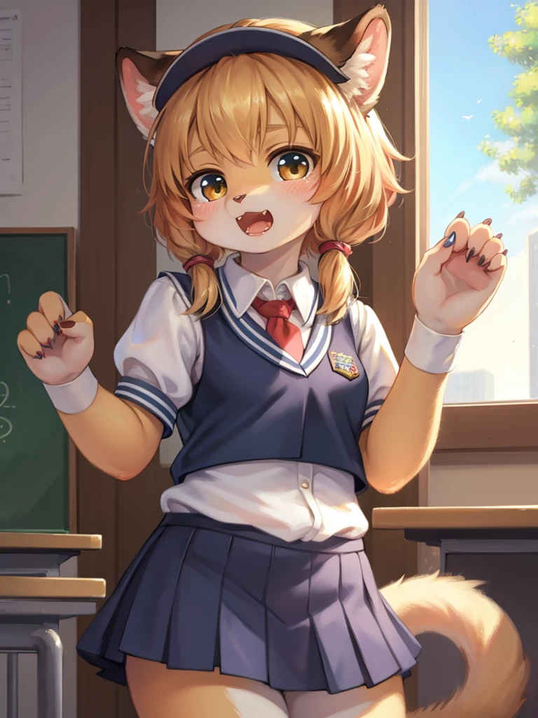 Renoir style , Childish girl, school uniform, roar