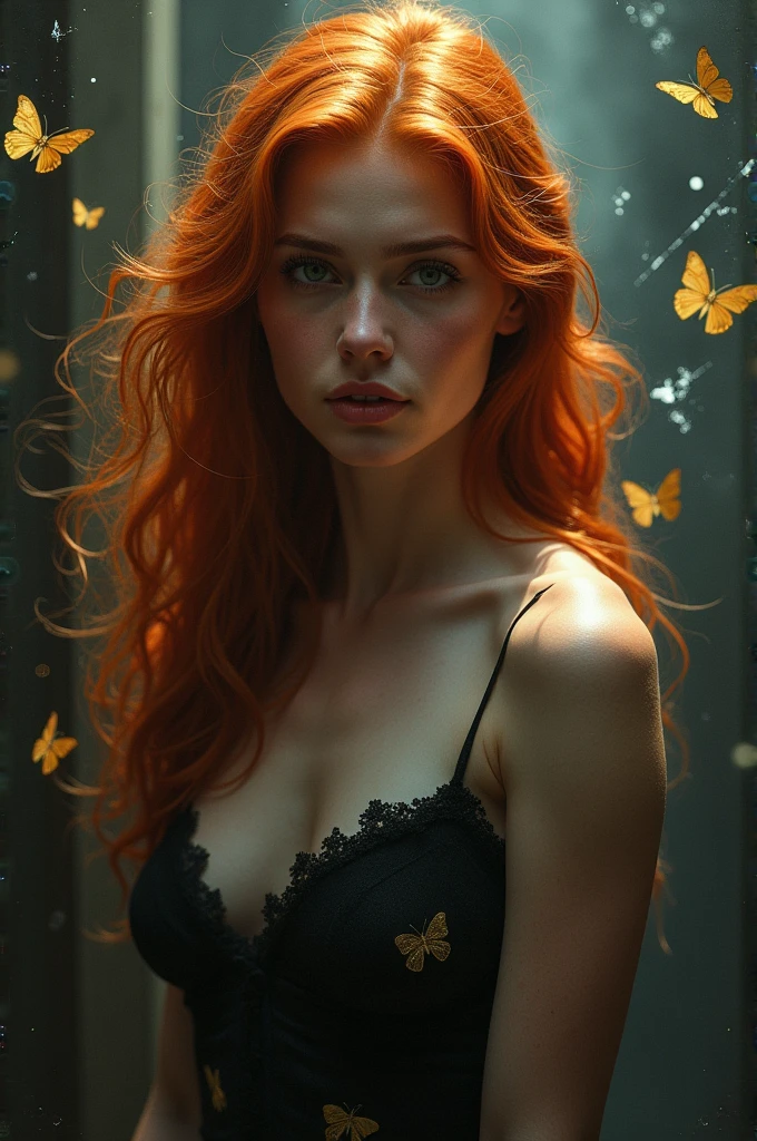 (solo, full body photo:1.3), (action packed:1.3), (haze, fog, mist:1.3), chiaroscuro, best quality, photorealistic, 1woman, (cute), (24yo:1.2), redhead, long ginger hair highly detailed, 1700'S, digital photography, art by artgerm and ruan jia and greg rutkowski surreal painting gold butterfly filigree, broken glass, (masterpiece, sidelighting, finely detailed Fashionable eyes: 1.2) (perfect oval large eyes that gazes at the viewer), beautiful detailed face, blue gorgeous perfect eyes, (blonde hair ponytail), (attractive young woman:1.3), (thick amazing hair), (seductive:1.1), (blushing:1.1)