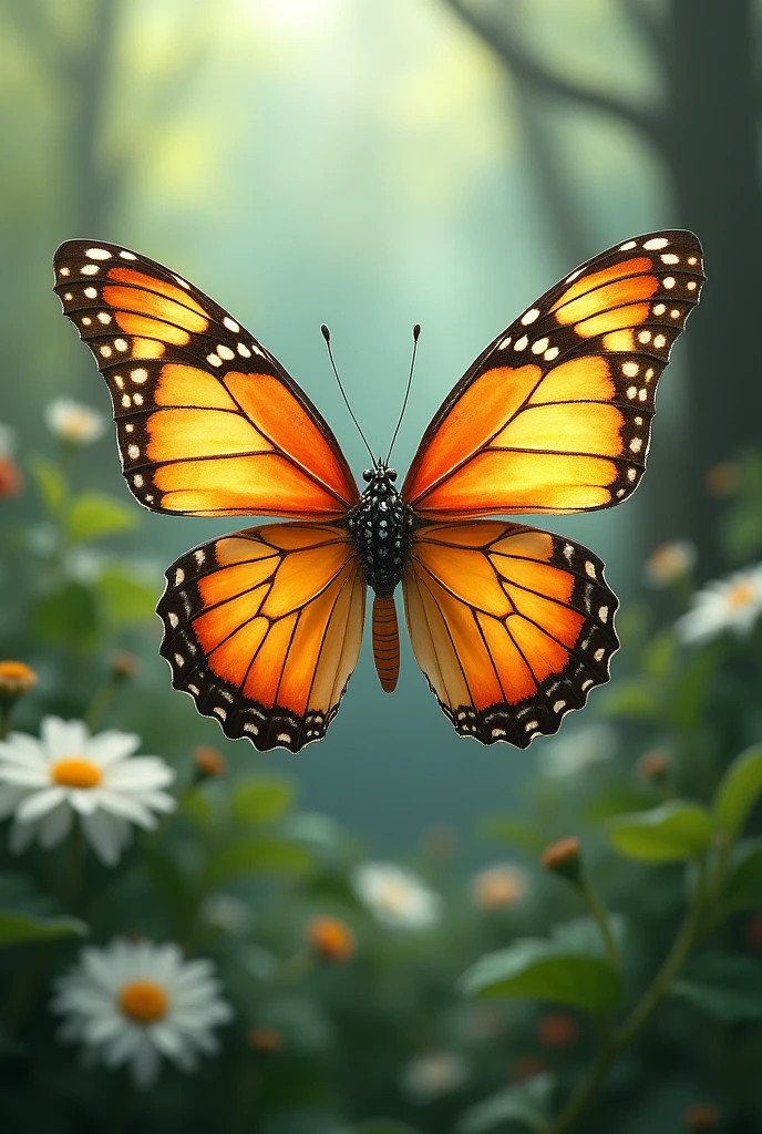 A butterfly having B shaped wings
