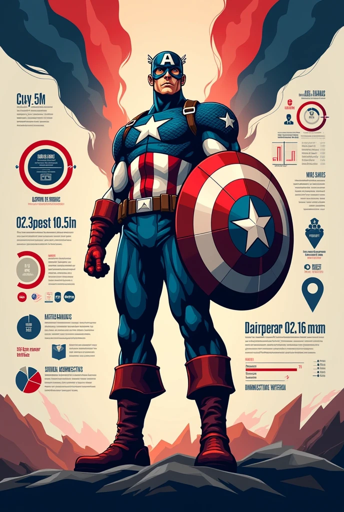 Infographic of captain america