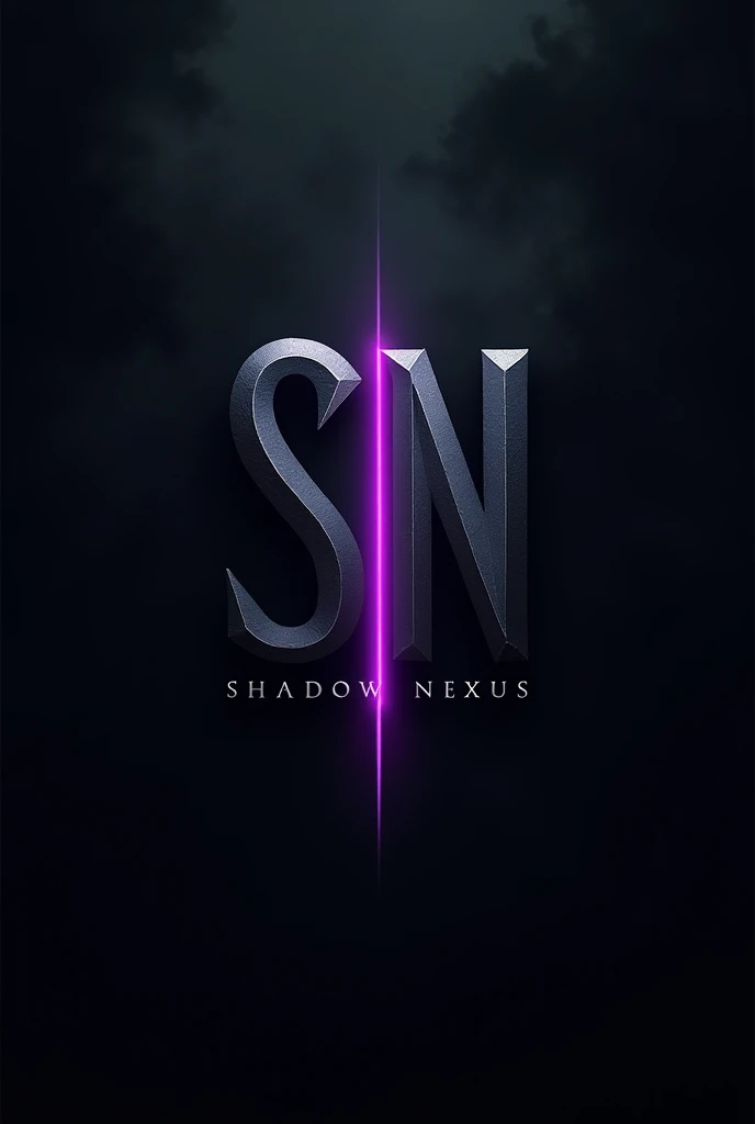 Make a clan logo with the name SN and below the SN name it Shadow Nexus. Also add a purple line with a black background.