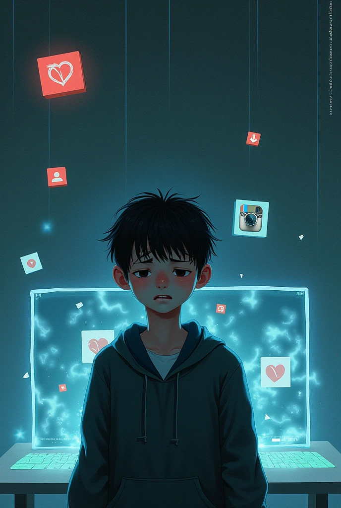 Create a picture story about cyberbullying