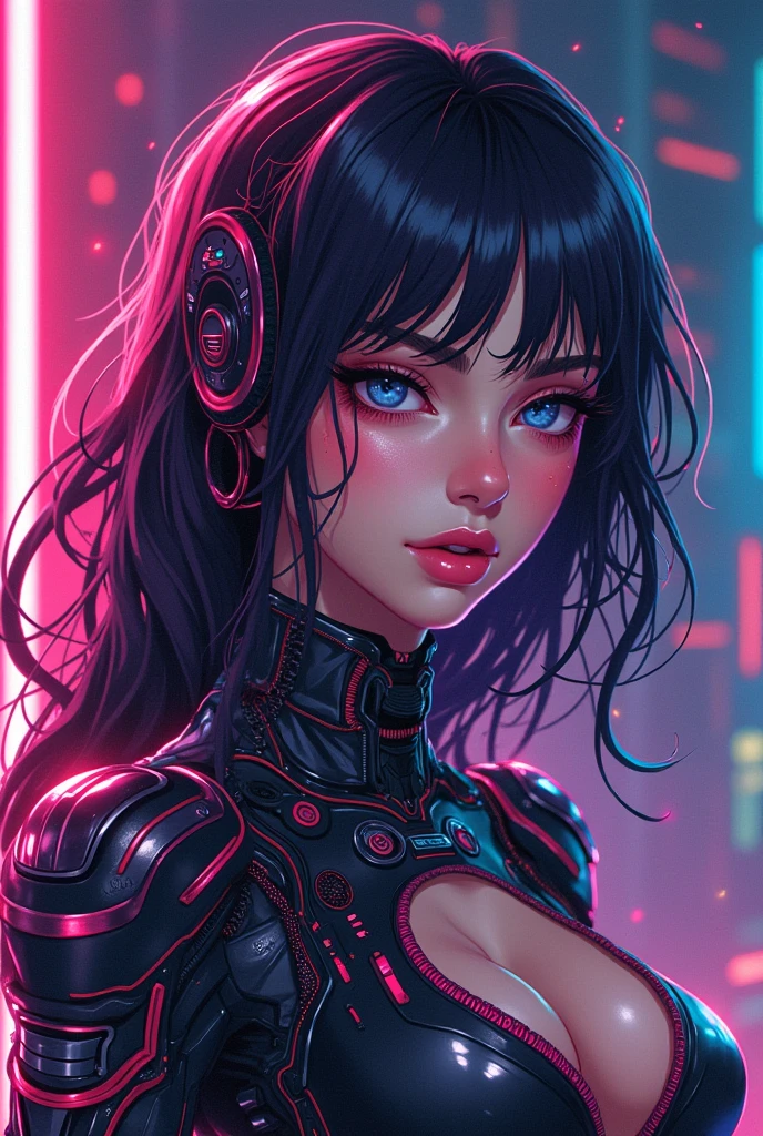 (masterpiece:1.2),(Highest quality),(Super detailed),(Ultra-high resolution),(Best illustrations),8k,wallpaper,Beautiful female cyborg,whole body,psychedelic,Vector art,Layered textures,progressive,pop,sf,cyber punk,Super sexy:2.0