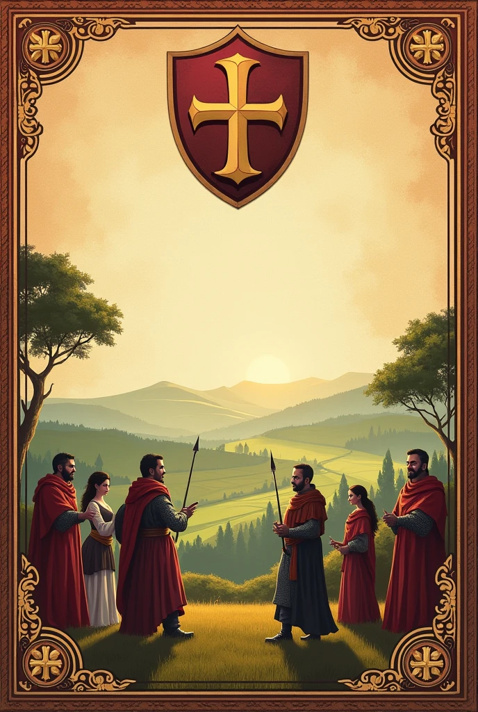 To create an effective invitation to the Cavalhada party, It is essential to consider the background design and visual elements that reflect the historical and sophisticated theme of the event..

### Fund Selection

**background-image:** Use an image that is reminiscent of a medieval or traditional setting, like a landscape of fields or hills in Goiás, or an aged parchment paper texture. This gives an authentic and historical atmosphere to the invitation..

**decorative patterns:** Add inspired patterns and