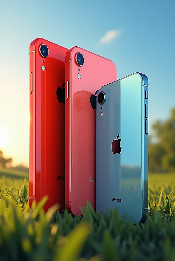 please create six beautiful design iphone xr with black, white, blue sky, yellow, coral and red colors for ads