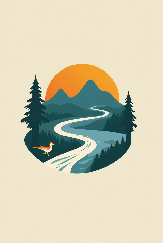 Create a logo in Spanish for a company with the following characteristics: Image with the two peaks of the Sierra Nevada of Santa Marta, laguna, river to the sea, Guacamaya and monkey