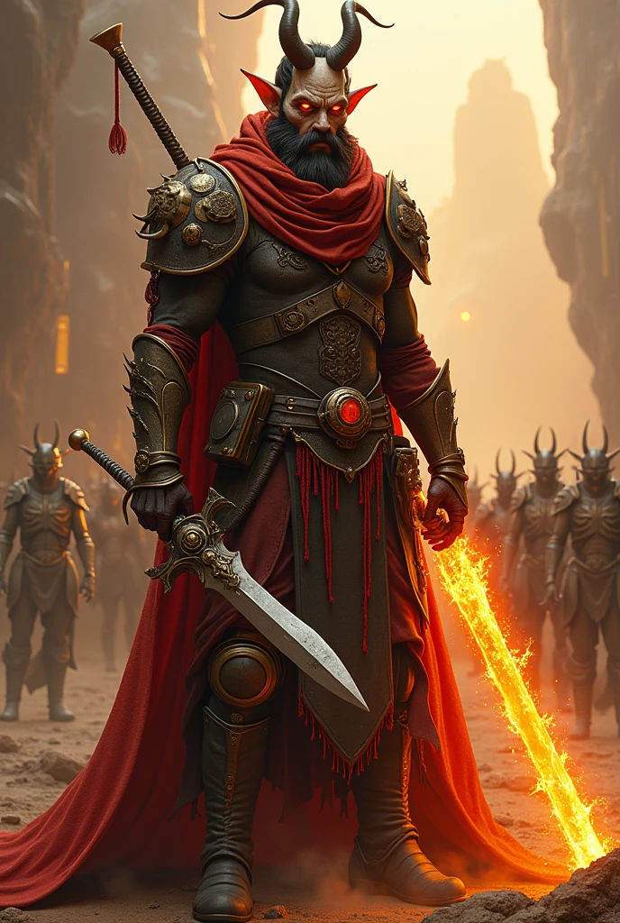 hyper-realistic Tiefling character with fire hands, fantasy character art, illustration, dnd, warm tone, a man in a costume with a sword and a mask on his head and a green scarf around his neck, Fabien Charuau, furry art, armor, a character portrait, painting of a bearded mountain man cyberpunk knight in front of a large group skeleton people, , digital art, , holy medieval crusader, holy crusader medieval, , epic fantasy, (steampunk), (retrofuturism, atompunk), (cyberpunk aesthetic), (watercolor wash) 3D effect ultra-detailed intricate insanely full HD resolution 4K ultra-realistic, ultra detailed, photorealistic digital painting cinematic film light, expressive eyes, spotlight embroidery , heroic proportions,, wide-angle shot, over-the-shoulder shot, Art photography by Jock Sturges 
Camera: Alsaphot Le Cyclope 105mm f/4.5 with Ilford Delta ISO 400 film..
The 3D effect is so ultra-detailed that every pore, and every line of expression., panoramic shot, wide-angle shot, , pulp magazine look, 3D effect ultra-detailed intricate insanely full HD skull in chest, hyperrealist artwork, , low-angle shot, dramatic angle, extreme angle shot, photorealism, cg society contest winner, 8k artistic photography, , photo from a real cult, found footage, trypophobia, , pulp magazine look, sunset, , league of legends style concept art, epic fantasy, b-horror film screencap, adventure, western, wild west, rear projection