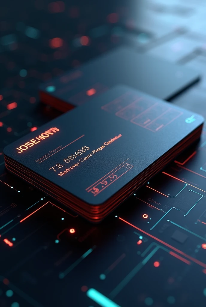 Business card with technology background 