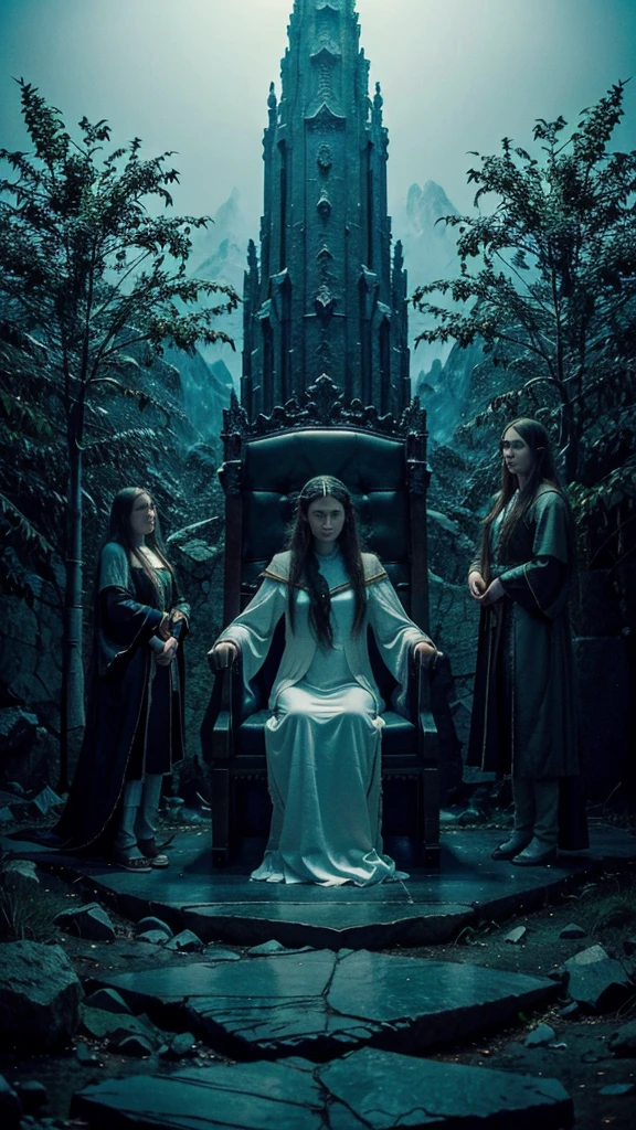 Where the scales of grief, dragons soar into the sky at dawn,
Where the king sits on the throne In the crystal castle on the mountain,
Where the witches dance in the forest, hidden from people,