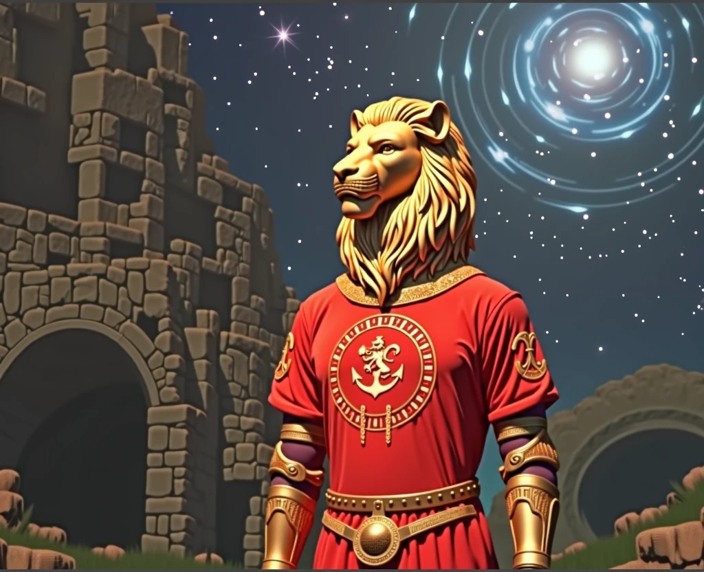 Create a golden knight of the zodiac from the lion armor