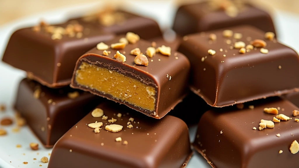 The image showcases a beautifully crafted piece of homemade chocolate inspired by trendy Dubai treats. The chocolate is set on a rustic wooden table, enhancing its homemade appeal. The chocolate is a rich, deep brown with a glossy sheen, and it's sprinkled with a delicate touch of edible gold flakes and a scattering of crushed nuts, adding a luxurious touch. A few pieces of the chocolate are broken to reveal a creamy, smooth interior, hinting at its delicious texture. The background is softly blurred to emphasize the chocolate, with warm, natural light highlighting its details and making it look inviting and freshly made., the image is taken in a kitchen , the chocolate looks homemade
